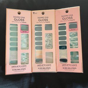 Dashing Diva Gloss Gel Nail Strips - Greens/Blue bundle